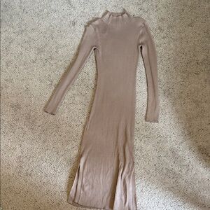 Olive & Oak Taupe Long Sleeve Dress